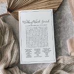 Minimalistisches HochzeitWord-Suchspiel Flyer<br><div class="desc">Dieses minimalistische Hochzeitswortrecherchen ist perfekt für einen einfachen Polterabend. Das moderne romantische Design besticht durch klassische schwarz-weiße Typografie gepaart mit einer rustikalen und eleganten Kalligraphie mit Vintagem handgeschriebenem Stil. Anpassbar in jeder Farbe. Behalt das Design einfach und elegant, wie es ist, oder personalisiere es durch Hinzufügen von eigenen Grafiken und...</div>