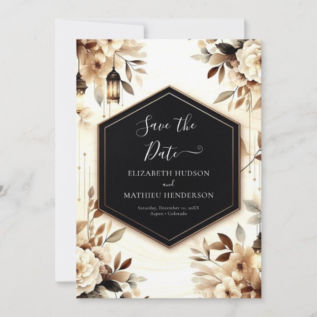 Minimalistisches Holz Rustikale Hochzeit Save The Date (Vorderseite)