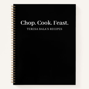 Minimalistisches Holzkohleschwarz Koch Iss Wiederh Notizbuch