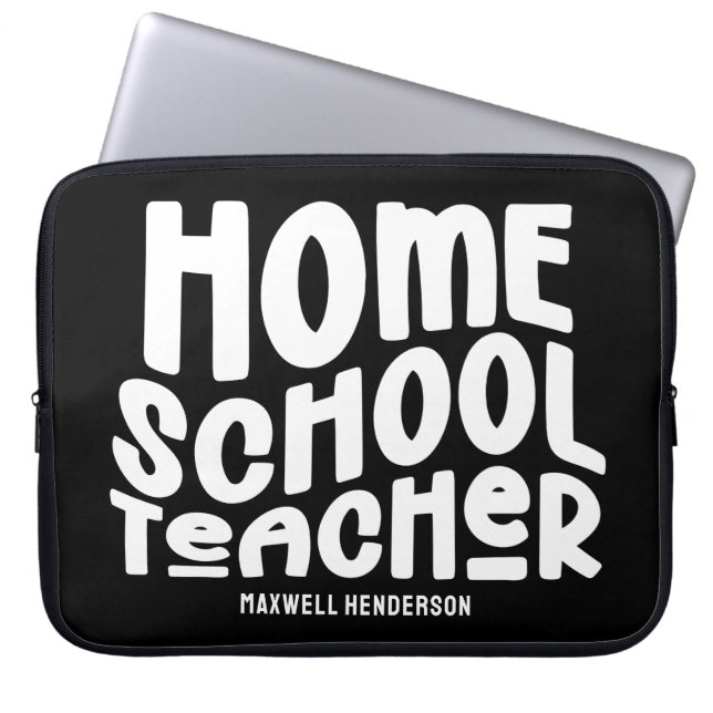 Minimalistisches Homeschool-Lehrer-Textdesign Laptopschutzhülle (Vorderseite)