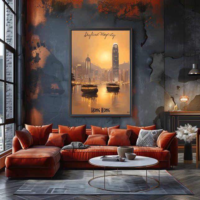Minimalistisches Hong Kong Skyline - Soft Tones Ar Poster (Von Creator hochgeladen)