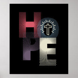 Minimalistisches "Hope" Cross 20 x 24 Poster