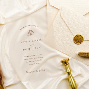 Minimalistisches Horseshoe   Rustikale Braun-Hochz Acryleinladungen