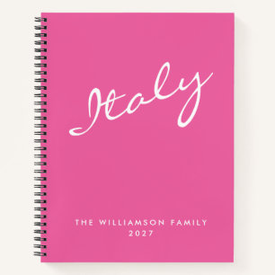 Minimalistisches Hot Pink Schriftzug Personalisier Notizbuch