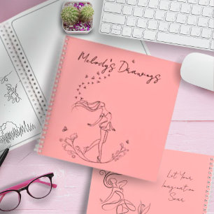Minimalistisches Hübsches Pink Girl Girl Spiral No Notizbuch