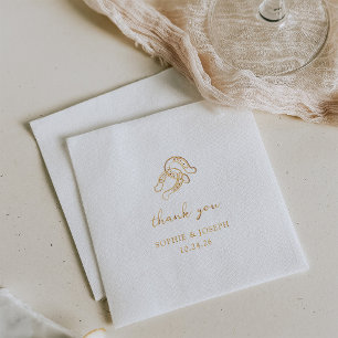 Minimalistisches Hufeisen Western-Hochzeit Gold Servietten Mit Folie