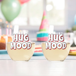 Minimalistisches „Hug Mood“ – Süßes Zitat Weinglas Ohne Stiel