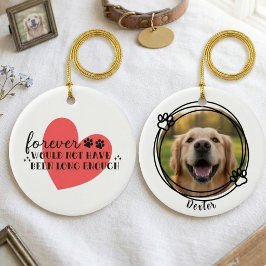 Minimalistisches Hunde-Mama-Gedenk-Pfotenabdruck Keramik Ornament