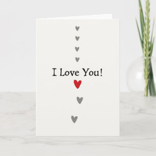 Minimalistisches Ich liebe dich Herz-Linien-Karte Karte
