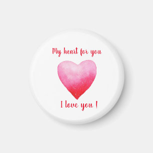 Minimalistisches Ich liebe dich rotes Wasserfarbe- Magnet