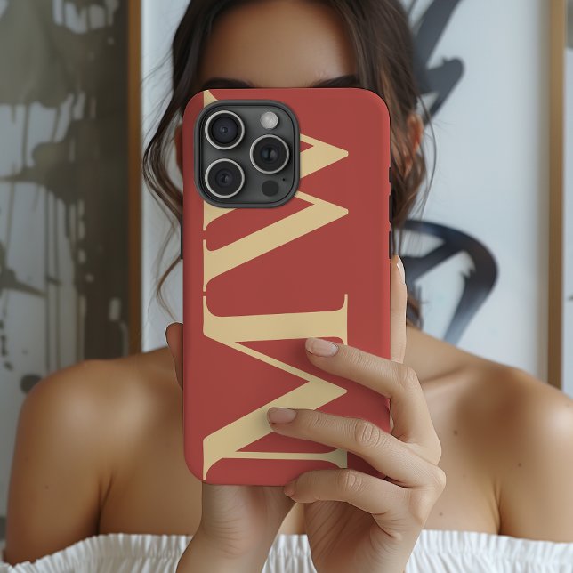 Minimalistisches initiales Handyhülle individuell  iPhone Hülle (Custom Monogram Case Gift for Her or Him, Perfect for Friends, Coworkers, Birthdays & Graduation)