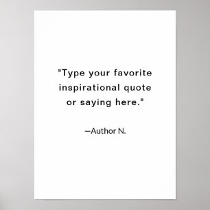 Minimalistisches Inspirierendes Zitat Schwarz und Poster