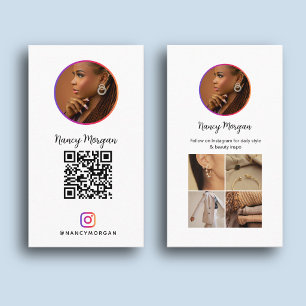 Minimalistisches Instagram-QR-Code-Foto-Raster Visitenkarte
