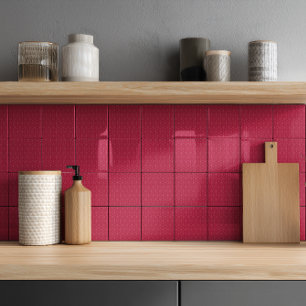 Minimalistisches isometrisches Magenta-Muster Kera Fliese