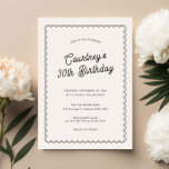 Minimalistisches Jakobsjubiläum 30. Party Einladung<br><div class="desc">Diese minimalistische Party Einladung aus dem 30. Jubiläum, die mit unserer Scalloped Border Collection abgestimmt wurde, zeichnet sich durch ein klassisches Design mit einer einzigartigen Drehung aus - die geschliffene Grenze ist eine solche und wird dieser modernen Einladung sicherlich ein wenig Retro-Gefühl verleihen. Wenn Sie gewollt haben, Ihren Gast mit...</div>