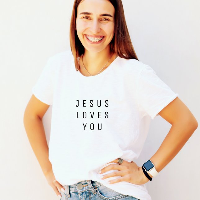 Minimalistisches Jesus Liebe Sie Text T-Shirt (Von Creator hochgeladen)