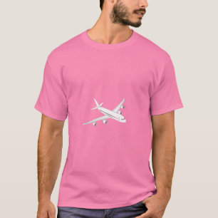 Minimalistisches Jet-Flugzeug Flug Cartoon Grafik T-Shirt