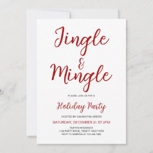 Minimalistisches Jingle und Mingle Weihnachts-Part Einladung