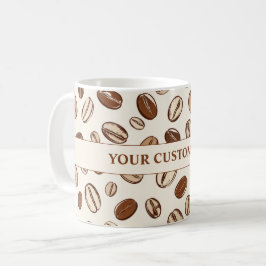 Minimalistisches Kaffeebohnen-Muster-Wrap-Around-P Kaffeetasse