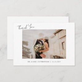 Minimalistisches Kalligrafie-Script-Hochzeitsskrip Dankeskarte