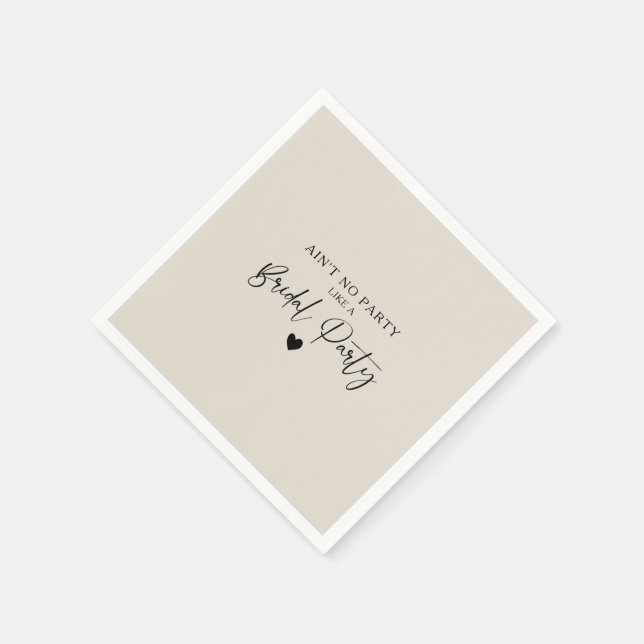 Minimalistisches kalligraphisches Brautparty Serviette (Ecke)