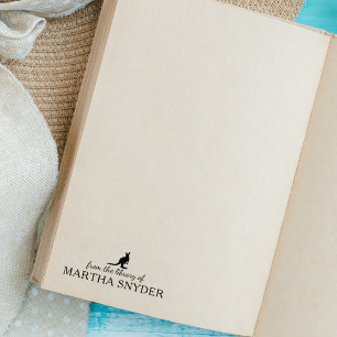 Minimalistisches Känguru aus der Bibliothek, Buch Gummistempel