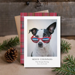 Minimalistisches Kariertes Weihnachtsfest Hunde Ha Feiertagskarte