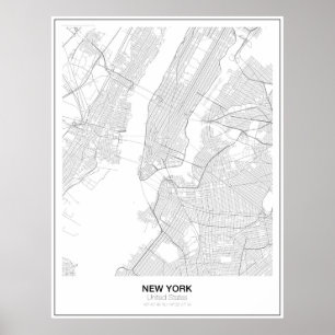 Minimalistisches Karten-Plakat New York Poster