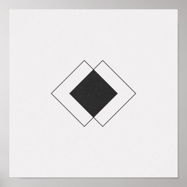 Minimalistisches Karton-Schwarz-Weiß-Poster Poster (Vorne)