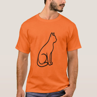 Minimalistisches Katzen-Design in Linienkunst T-Shirt