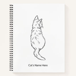 Minimalistisches Katzen-Linienkunst-Notizbuch mit Notizbuch