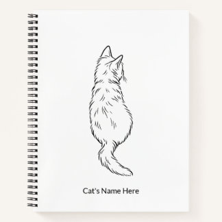 Minimalistisches Katzen-Linienkunst-Notizbuch mit  Notizbuch