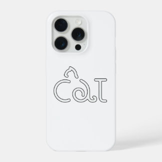 Minimalistisches Katzen-Typografie-Design – Modern iPhone 15 Pro Hülle