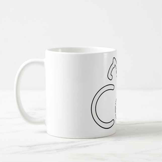 Minimalistisches Katzen-Typografie-Design – Modern Kaffeetasse (Links)
