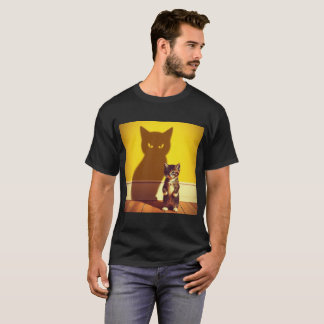 Minimalistisches Katzenkunst-T-Shirt  T-Shirt