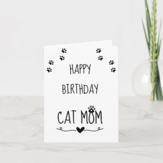 Minimalistisches Katzenmutter-Geburtstags-Pfotenab Karte