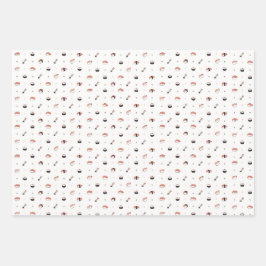 Minimalistisches Kawaii-Sushi-Muster Süße japanisc Geschenkpapier Set
