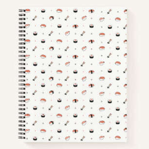 Minimalistisches Kawaii-Sushi-Muster Süße japanisc Notizbuch
