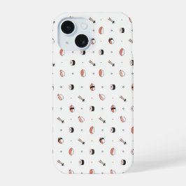 Minimalistisches Kawaii-Sushi-Muster Süßes Japanis iPhone 15 Hülle