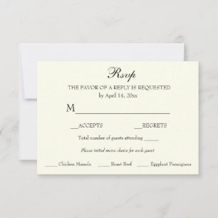 Minimalistisches klassisches Elegant bei Elfenbein RSVP Karte