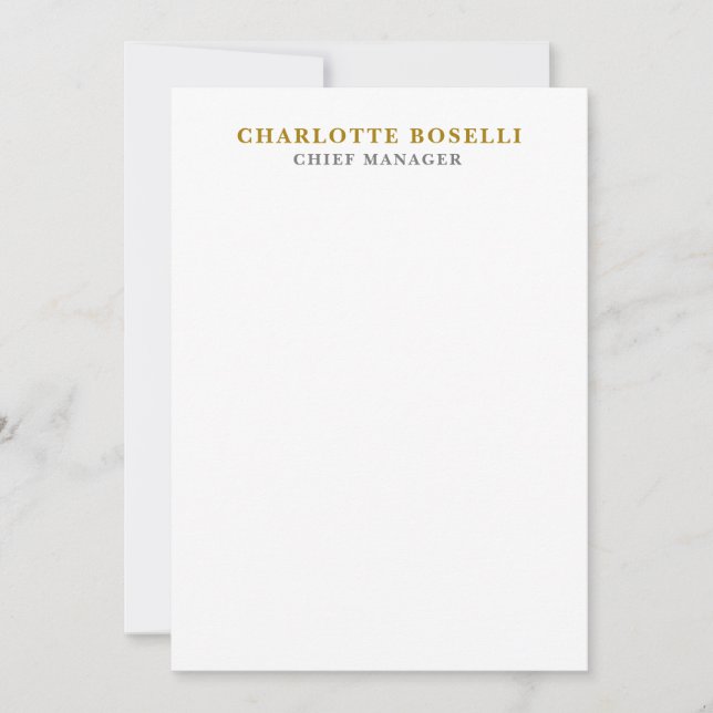 Minimalistisches Klassisches Professionelles Goldf (Vorderseite)