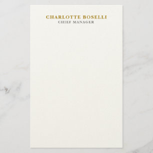 Minimalistisches Klassisches Professionelles Goldf Briefpapier