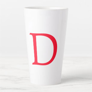 Minimalistisches klassisches Rotes Monogramm Milchtasse