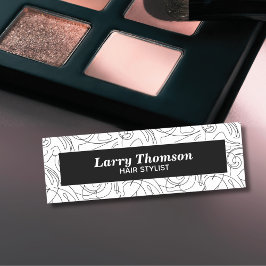 Minimalistisches, klassisches Schwarz-weißes Abstr Namensschild