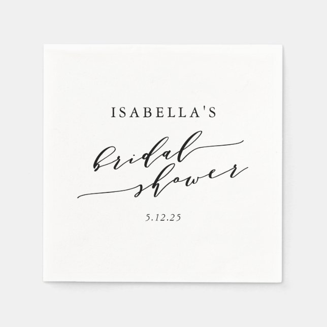 Minimalistisches klassisches Script-Brautparty Serviette (Vorderseite)
