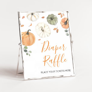 Minimalistisches, kleines Pumpkin Diaper Raffle Poster