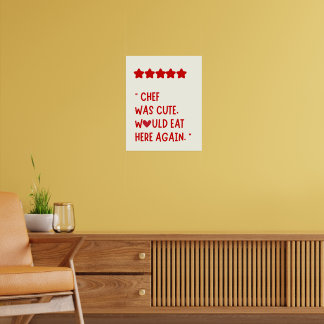 Minimalistisches Kochangebot Red Heart Kitchen Poster