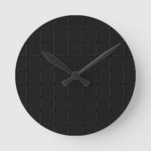 Minimalistisches Kohlenstoff-Schwarz Industrielles Runde Wanduhr
