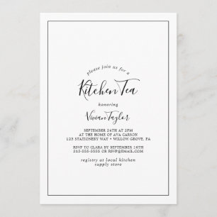 Minimalistisches Küchentee Einladung