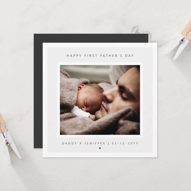 Minimalistisches kundenspezifisches Foto Erster Va Karte (Vorderseite/Rückseite Beispiel)